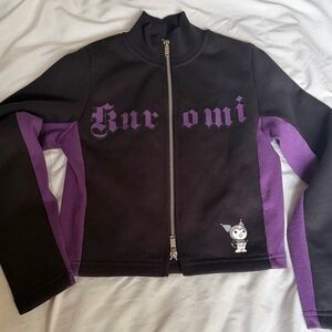 Black and Purple Kuromi Zip-Up Jacket